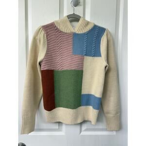 Anthropologie Greylin color block sweater beige hoodie medium no tag, see notes